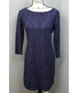 Vince Camuto Sheath Dress Womens 6 Navy Lace Floral Stretch Long Sleeve ... - €24,07 EUR