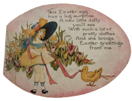 Paper Doll Vintage Easter Egg Greeting Card Vintage Dress Up Clothing Gi... - £23.56 GBP