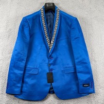 Barabas Mens Royal Blue Long Sleeve Two Button Single Breasted Blazer - £109.45 GBP
