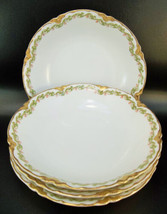 Antique Haviland Limoges French Porcelain Clover Blossom Lot 4 Berry Bowls - $17.82