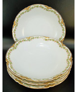 Antique Haviland Limoges French Porcelain Clover Blossom Lot 4 Berry Bowls - $17.82