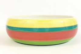 Artimino Ciao II Summer Stripe Large Bowl Hand Painted Earthenware 8&quot; x ... - $222.55 MXN