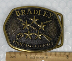 Bradly Fighting Vehicle Brass Belt Buckle Made by Jack Nadel Inc. - £13.42 GBP