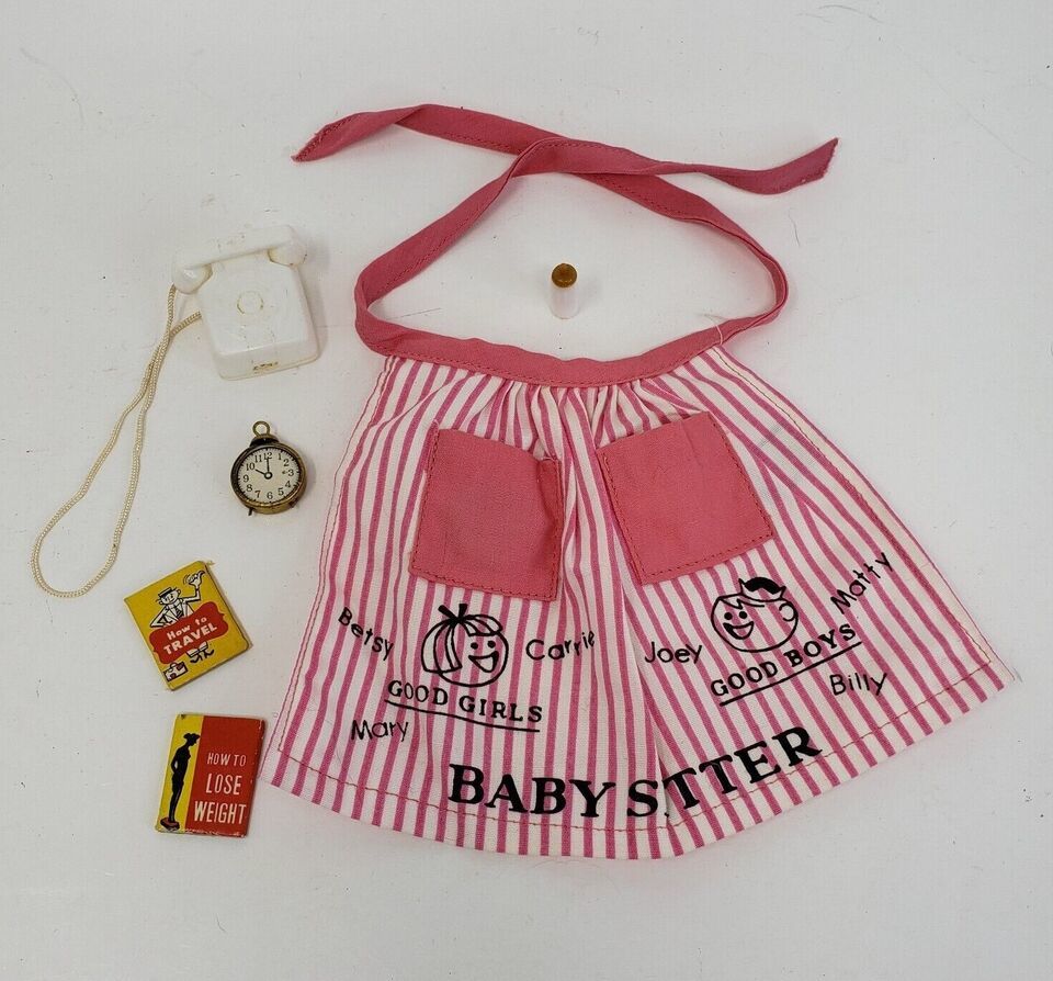 Primary image for VINTAGE 1963 MATTEL BARBIE BABY SITS BABYSITTER # 953 CLOCK BOOKS PHONE BOTTLE