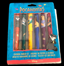 Vintage Pocahontas Coloring Marker Set New Disney Set 6 Disney Store Rare 90s - $46.57