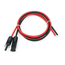 1 Pair 3.5 Ft Solar Panel Extension Connector Pv Cable Wire Blk/Red New - £18.86 GBP