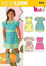 New Look Sewing Pattern 6116 0146 Dress Girls Size 3-8 - £7.61 GBP