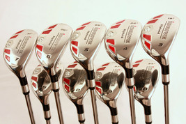 New Big Tall +2&quot; Men Golf Hybrid Set Steel Shaft All Hybrids 3 4 5 6 7 8 9 Pw Sw - £363.01 GBP