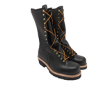 Hoffman Men&#39;s 16&quot; Pole Climber Boots *Made In USA* Black Leather Size 10.5E - £267.22 GBP