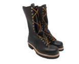 Hoffman Men&#39;s 16&quot; Pole Climber Boots *Made In USA* Black Leather Size 10.5E - £265.77 GBP