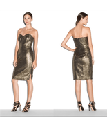 Milly Marta Couture Metallic Strapless Dress, Gold/Black, Boned, Size 8,... - $4,635.25 MXN