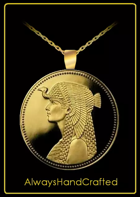 UniqueJewelry CLEOPATRA Coin Necklace - egypt brass 50 piastres jewelry - $11.99