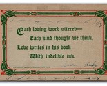Motto Each Loving Word Kind Thought Love Writes in His Book DB Postcard H26 - $3.91