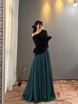 DEEP GREEN Floor Length Chiffon Skirt Summer Beach Chiffon Maxi Skirts Plus Size image 3