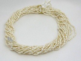 Handcraft 10 stds fresh Water Pearl white cream Necklaces bracelet Anklet 32&quot; - £43.98 GBP