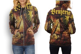 BRUJERIA SATONGO  Womens Graphic Zipper Hooded Hoodie - £27.36 GBP+