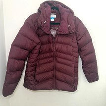 Columbia Women&#39;s Autumn Park Down Hooded Jacket L Malbec Snow Warmth Ski... - $48.39