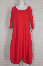 HABITAT Artist Bubble Hem Dress Slub Knit Pockets Rose NWT Small Medium ... - $76.49