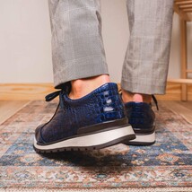 Marco Di Milano genuine caiman crocodile fashion sneaker Alonzo Navy image 11
