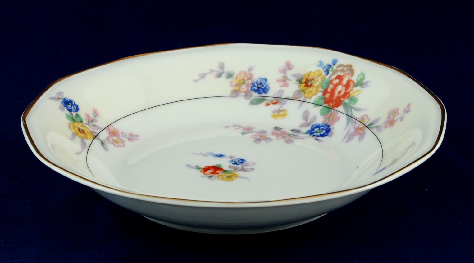 Theodore Haviland Jewel Soup Bowl Cream Rim w Floral Limoges France Unused Item image 2