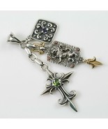 Rampant Lion, Cross Fleur-de-lis  Charm Pendants w/Zircon &amp; Sapphire Gem... - $475.20