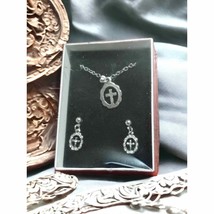 NWT gorgeous Silver Cross and earring set - £22.09 GBP