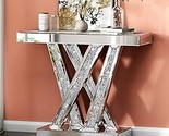 Modern Console Table Mirrored Finished, Glam Style W Silver Entryway Tab... - $667.99