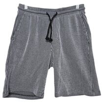 Smog Mens Striped Seersucker Texture Drawstring Lounge Shorts Summer Blk... - $9.99