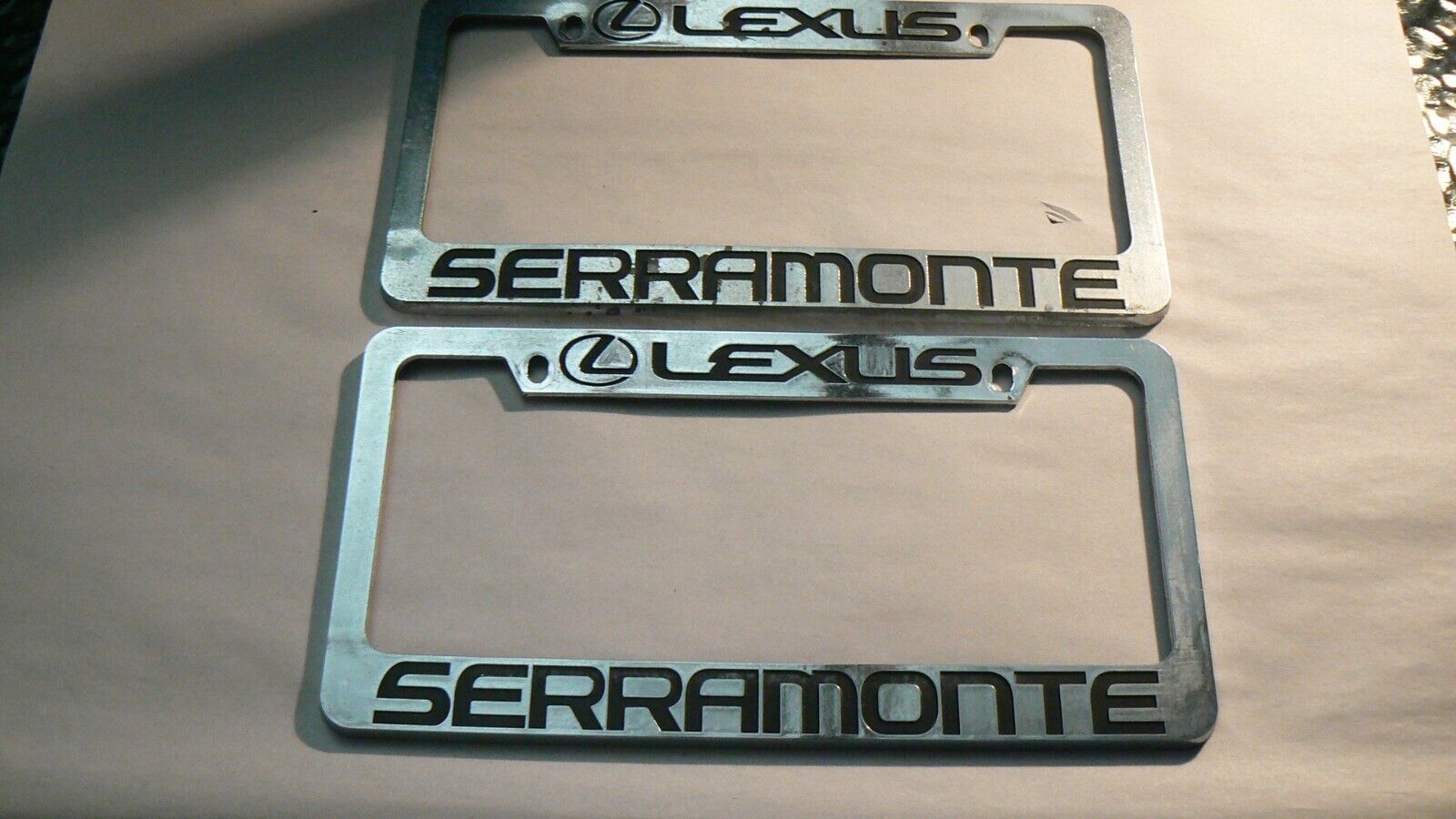Pair of 2 Lexus Serramonte Dealership License Plate Frame Plastic - $26.84