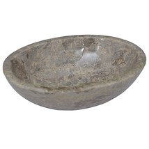 vidaXL Gray Marble Bathroom Sink 20.9x15.7 Inch White Porcelain Undermount Bowl - $273.49