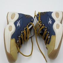Reebok Question Mid Dress Code Shoes Blue/Concord/Dark Brown/Golden Wheat Sz 6.5 - £37.08 GBP