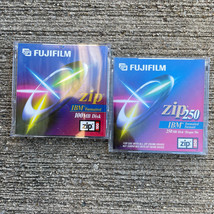 FUJIFILM zip Disk IBM Formatted - 100MB  (1) And 250 MB (1) Lot of 2 Discs - £9.27 GBP