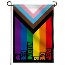 Anley Everyone Is Welcome Here Progress Pride Garden Flag Rainbow LGBT Gay Flags - £6.97 GBP