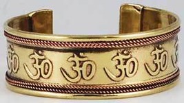 Om Engraved Copper and Brass Bracelet New - £15.69 GBP