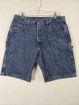 Wrangler Mens Carpenter Denim Shorts Sz 36 Reg Blue 100% Cotton - £12.89 GBP