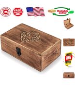 Handmade Mango Wood Jewelry Box with Celtic Engraving - Antique Trinket ... - $490.10 MXN