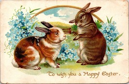 c1910 Antique Raphael Tuck Easter Postcard. Rabbits Flowers a1 - £17.70 GBP
