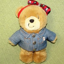 1993 Paws For Thoughts Teddy Plush 9&quot; Bear Britannia Toys Uk Stuffed J EAN Jacket - £8.44 GBP