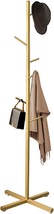 Jolitac Modern Metal Coat Rack In Gold Free Standing 7 Hooks, Umbrella (Golden). - £37.12 GBP