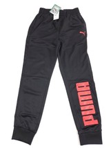 PUMA Big Boys' Joggers Size M Black Logo Gym Athletic Pants - $24.95
