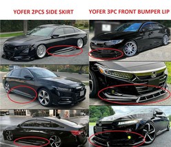 Front Bumper Lip Splitters + Side Skirt Yofer Black For Honda Accord 2021-2022 - £258.62 GBP