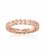 1.80CT Round Cut Morganite Eternity Band in 14kt Rose Gold Finish Weddin... - $102.50 CAD