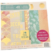 Recollections 12 x 12 Paper Pad 48 Sheets Mermaid Coast Nautical Designs - £15.92 GBP