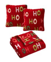 Birch Trails Holiday Prints 3 Pieces Decorative Pillows and Throw, 60x50,Red - £35.20 GBP