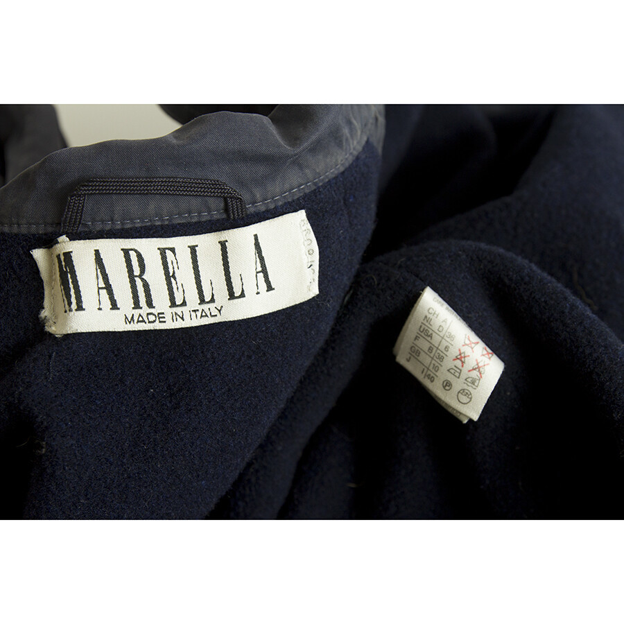 Marella Woman's Belted Blue Cotton Trench Double Brusted Jacket Coat sz US 6 Item image 3