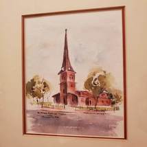 Framed Original Watercolor Painting, signed, St Anne's Church Annapolis Maryland
