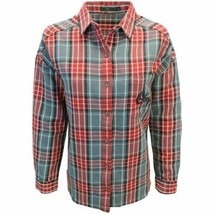 OBEY Women&#39;s Grey Red Black Plaid L/S Shirt (S04) Small - £9.63 GBP