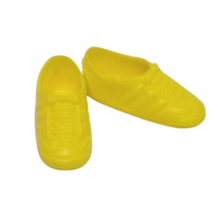 VINTAGE 1990's MATTEL BARBIE / SKIPPER YELLOW TENNIS LACE UP TIE GYM SHOES - $4.75