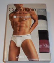 Calvin Klein 3 Pack  XL 40-42 Hip Brief Underwear Black Cotton New - £24.87 GBP