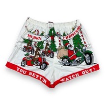 Vintage Y2K Santa Boxer shorts You Better Watch Out Reindeer Fun To Wear... - £11.84 GBP